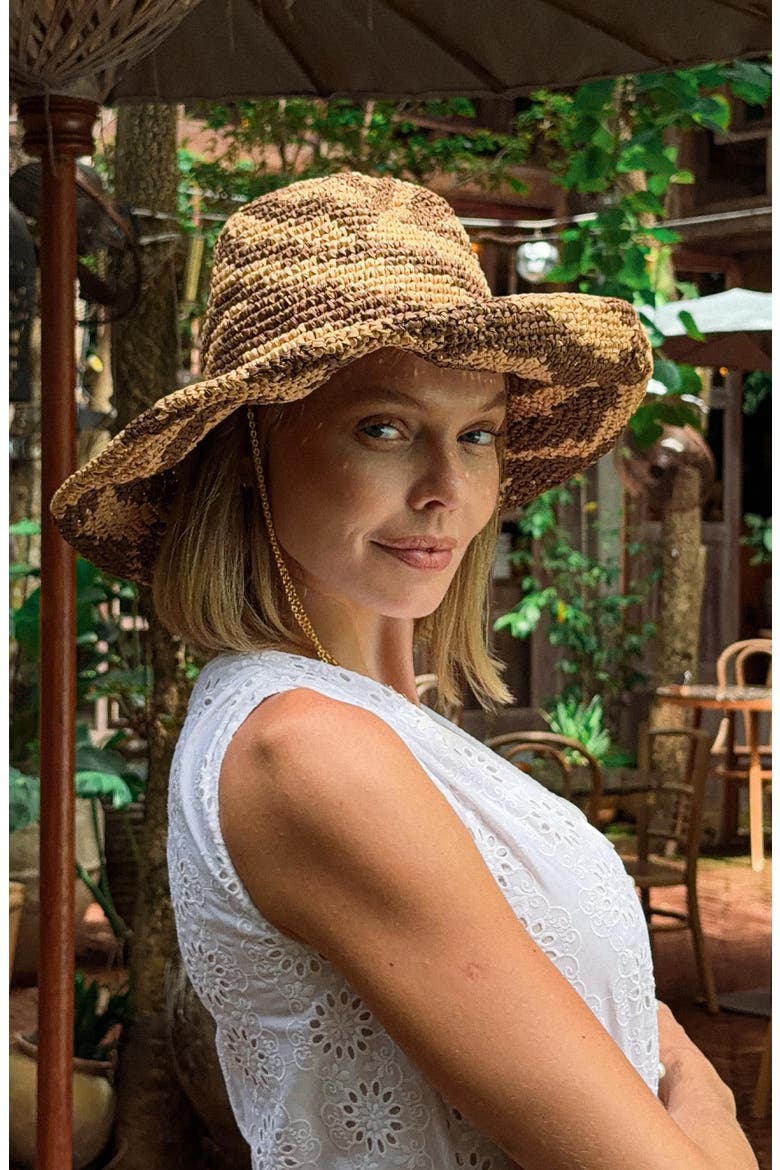 The Zenda Wide Brim Raffia Rancher Hat, Alternate, color, Brown
