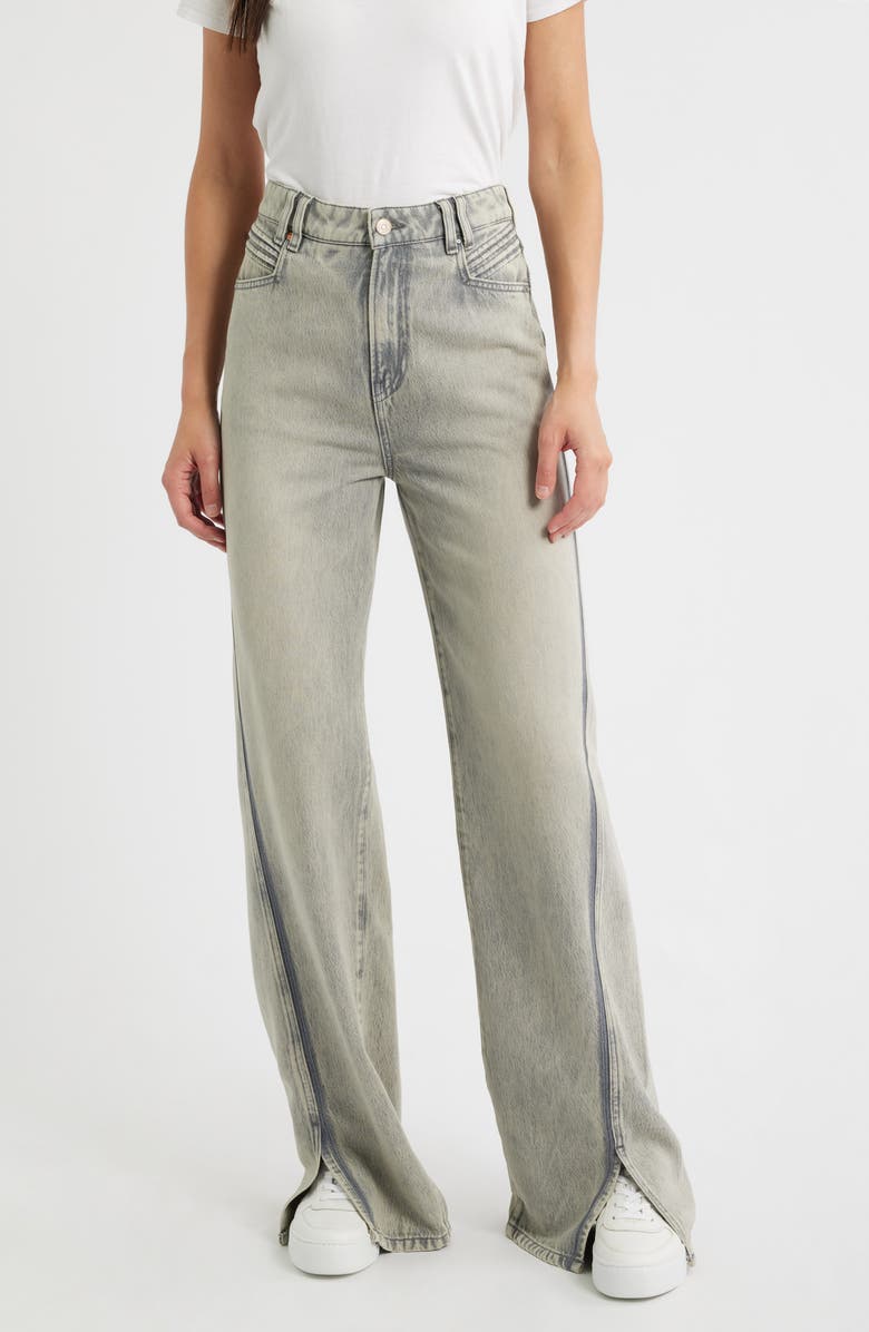 BOSS Orange Marlene High Waist Split Hem Flare Leg Jeans, Main, color, 