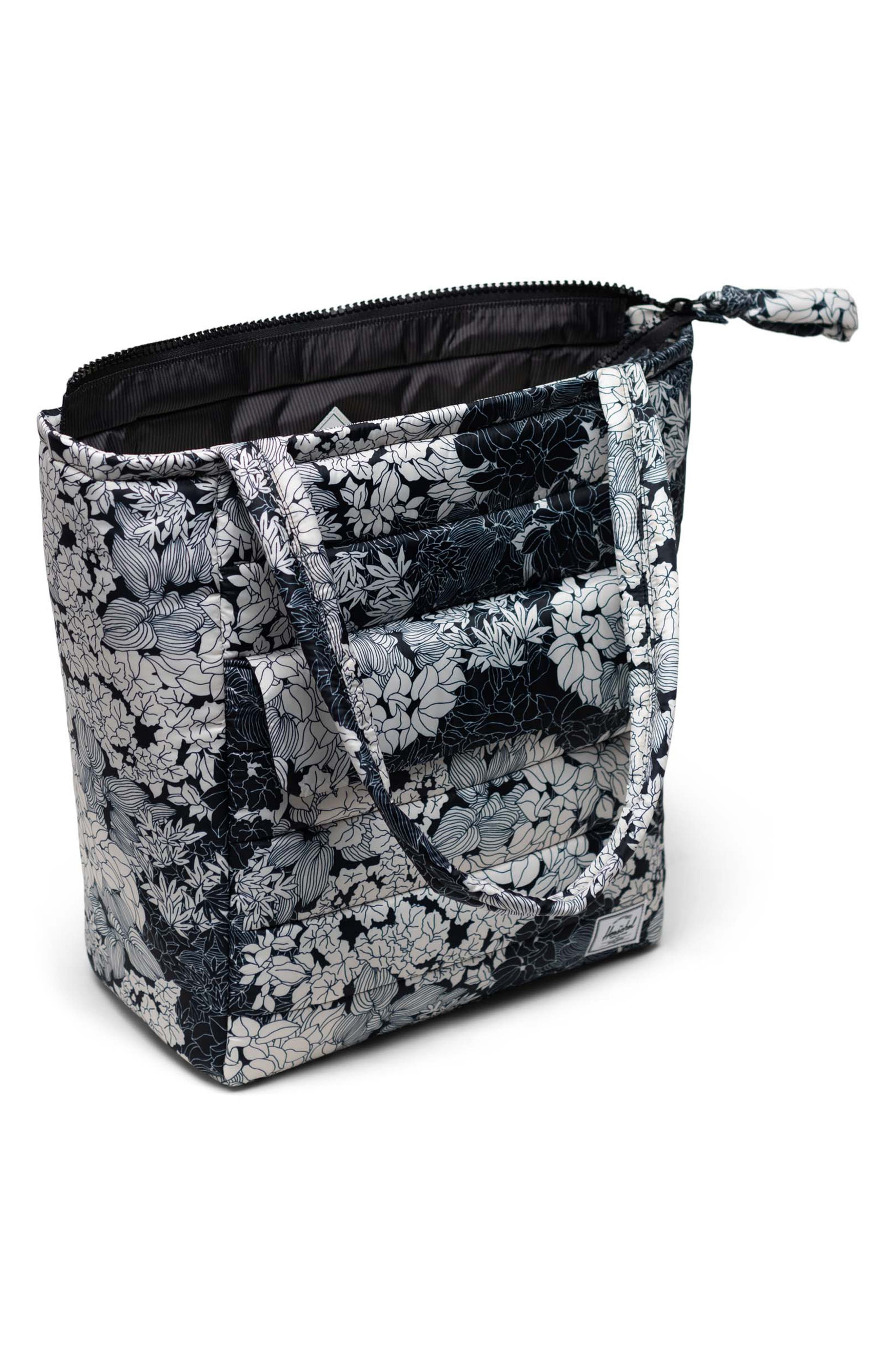 Herschel Supply Co. Retreat Quilted Floral Print Recycled Twill Tote, Alternate, color, 