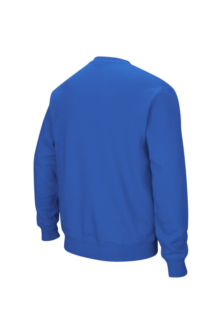 Men's Colosseum Royal Kansas Jayhawks Arch & Logo Crew Neck Sweatshirt, Alternate, color, Royal
