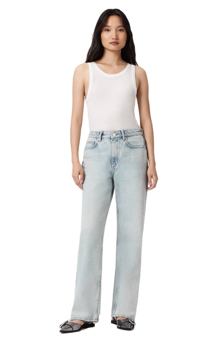 AllSaints Brooklyn Jeans, Alternate, color, Snow Indigo Blue