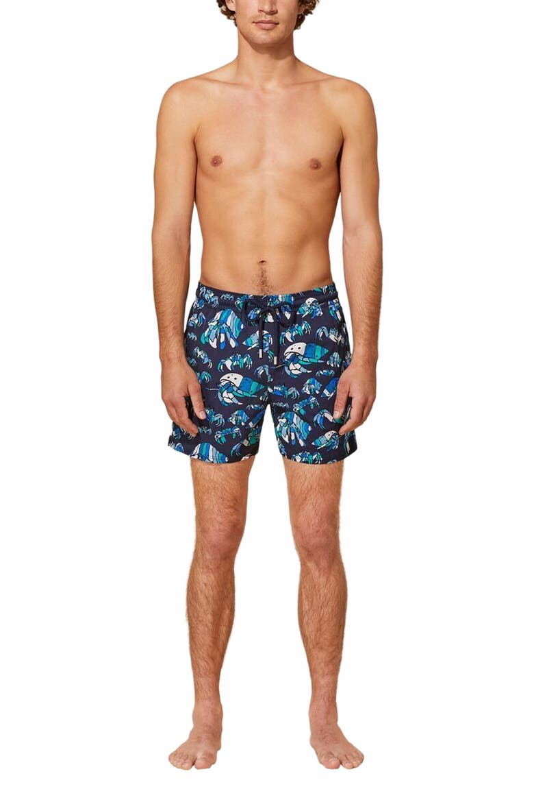 Men's Hermit Crabs Stretch Swim Trunks, Main, color, BLEU MARINE