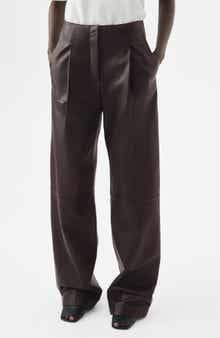 MANGO Selection Leather Straight Leg Pants