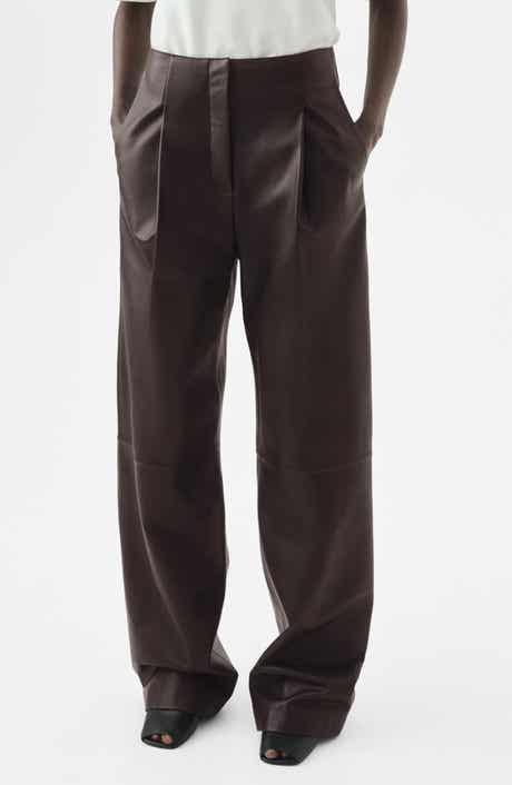 MANGO Selection Leather Straight Leg Pants
