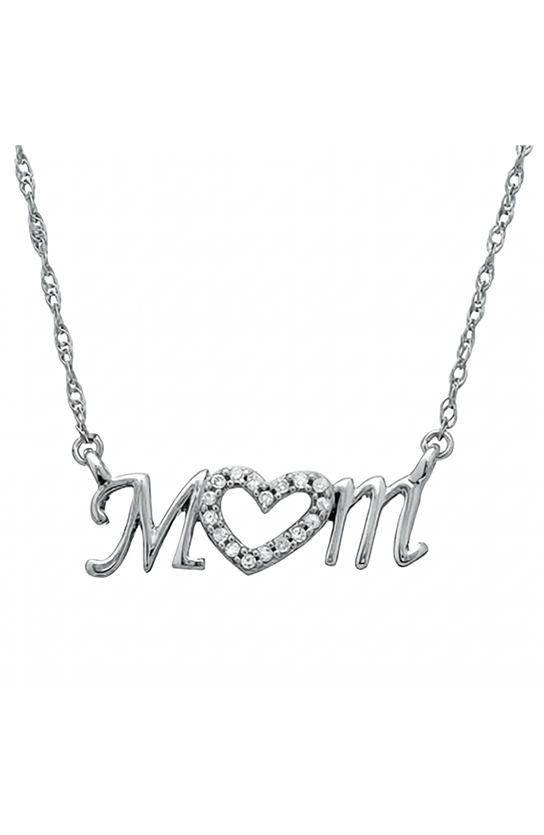 Bliss Diamond Diamond Heart Mom Pendant 10k Gold Women's Necklace Lab Grown, Main, color, 10K White Gold
