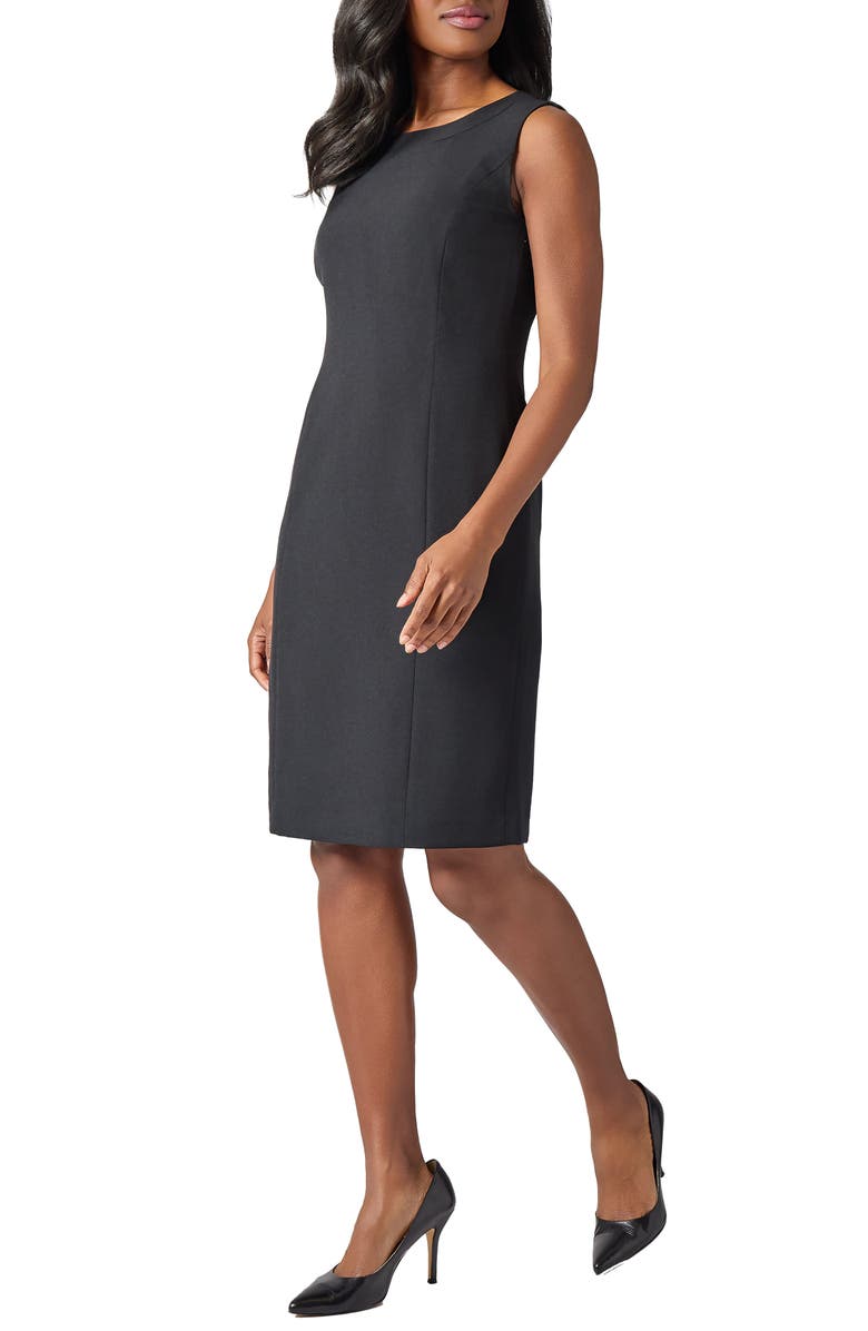 KASPER Sleeveless Stretch Sheath Dress, Alternate, color, Black
