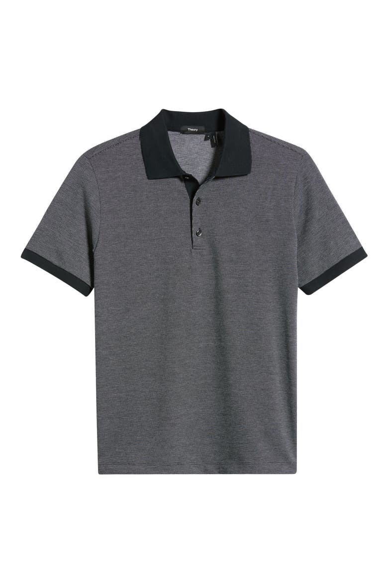 Geometric Jacquard Cotton Polo, Alternate, color, BALTIC