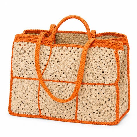 Carrey Raffia Tote Bag