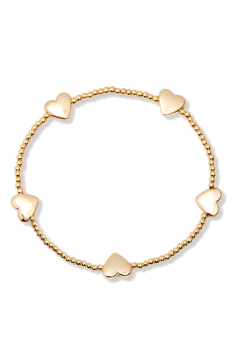 Brook and York Rylee Heart Beaded Bracelet, Main, color, Gold