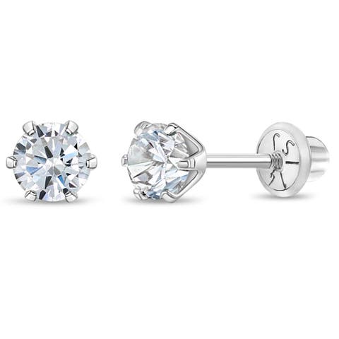 14k Classic Solitaire Earrings