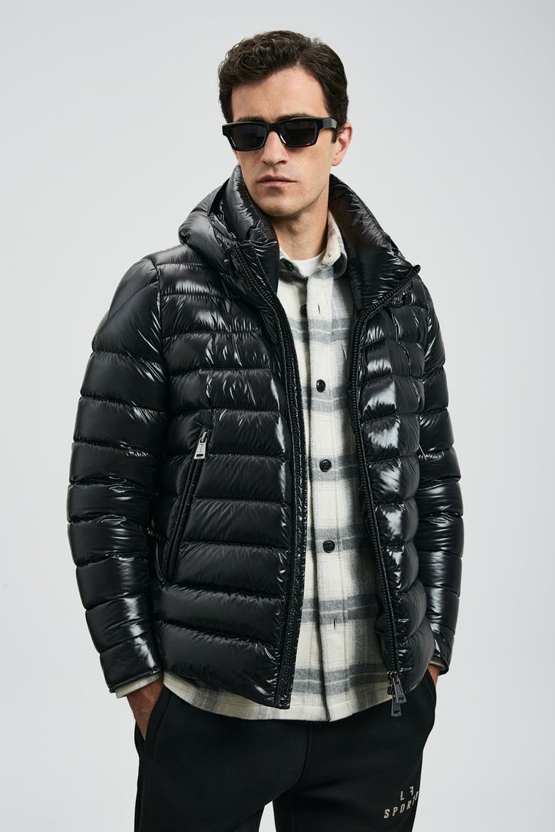 Gabriel Men's Shiny Goose Down Puffer Jacket, Alternate, color, Black