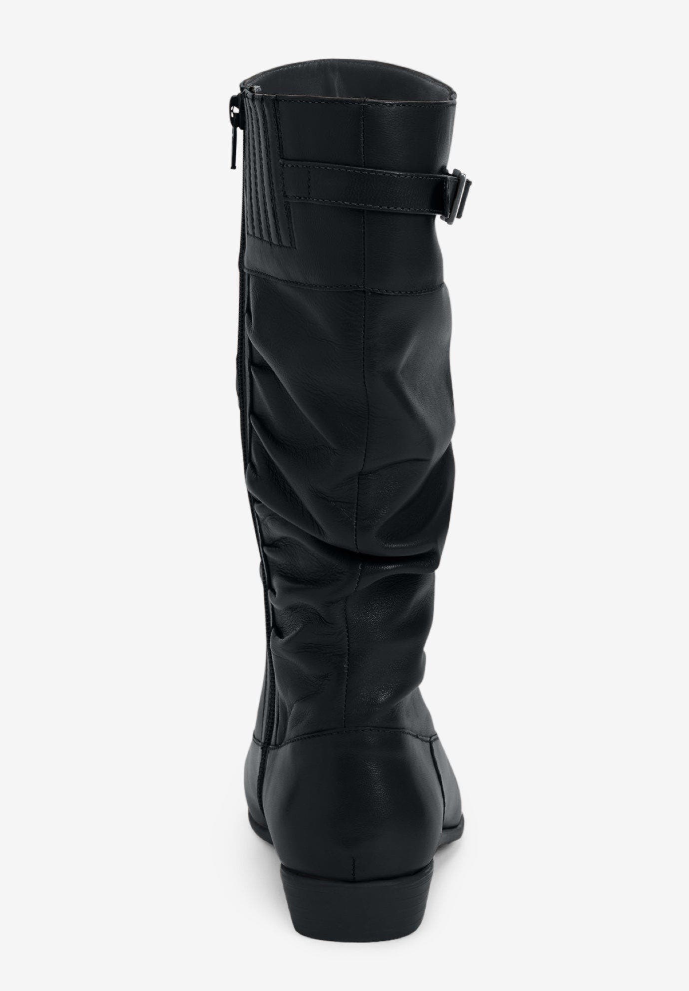 Comfortview The Monica Wide Calf Leather Boot, Alternate, color, Black
