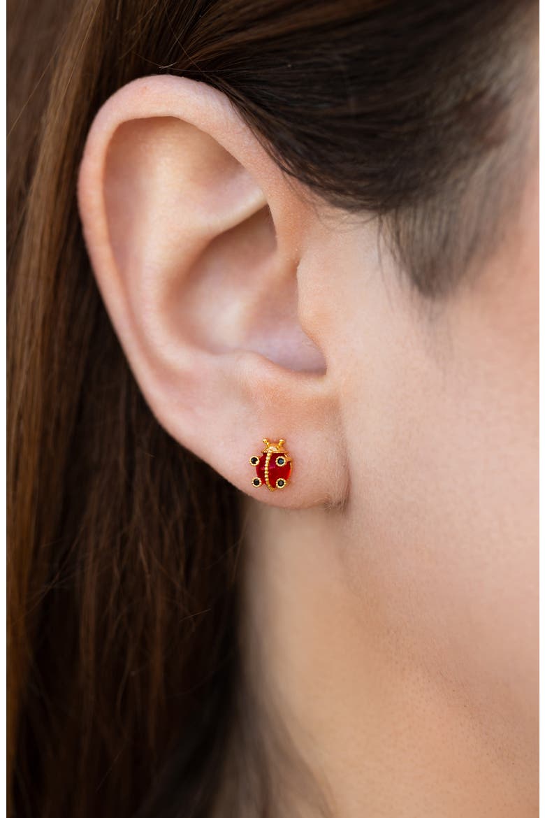 Spot Me If You Can Stud Earrings, Alternate, color, GOLD