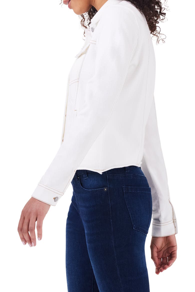 French Terry Trucker Jacket, Alternate, color, PAPER WHITE