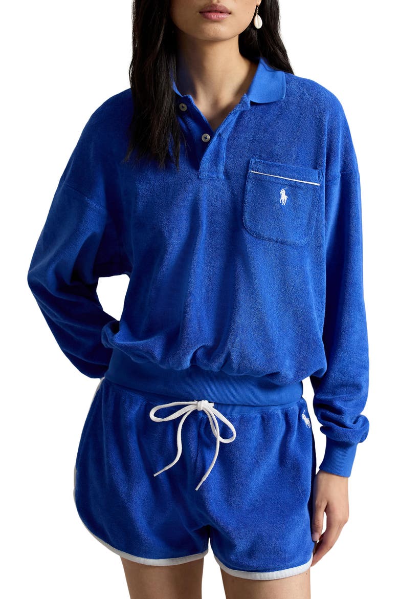 Cotton Blend French Terry Sweatshirt, Main, color, GALA BLUE