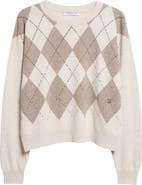 Johnstons of Elgin Clan Argyle Slouchy Cashmere Crewneck Sweater