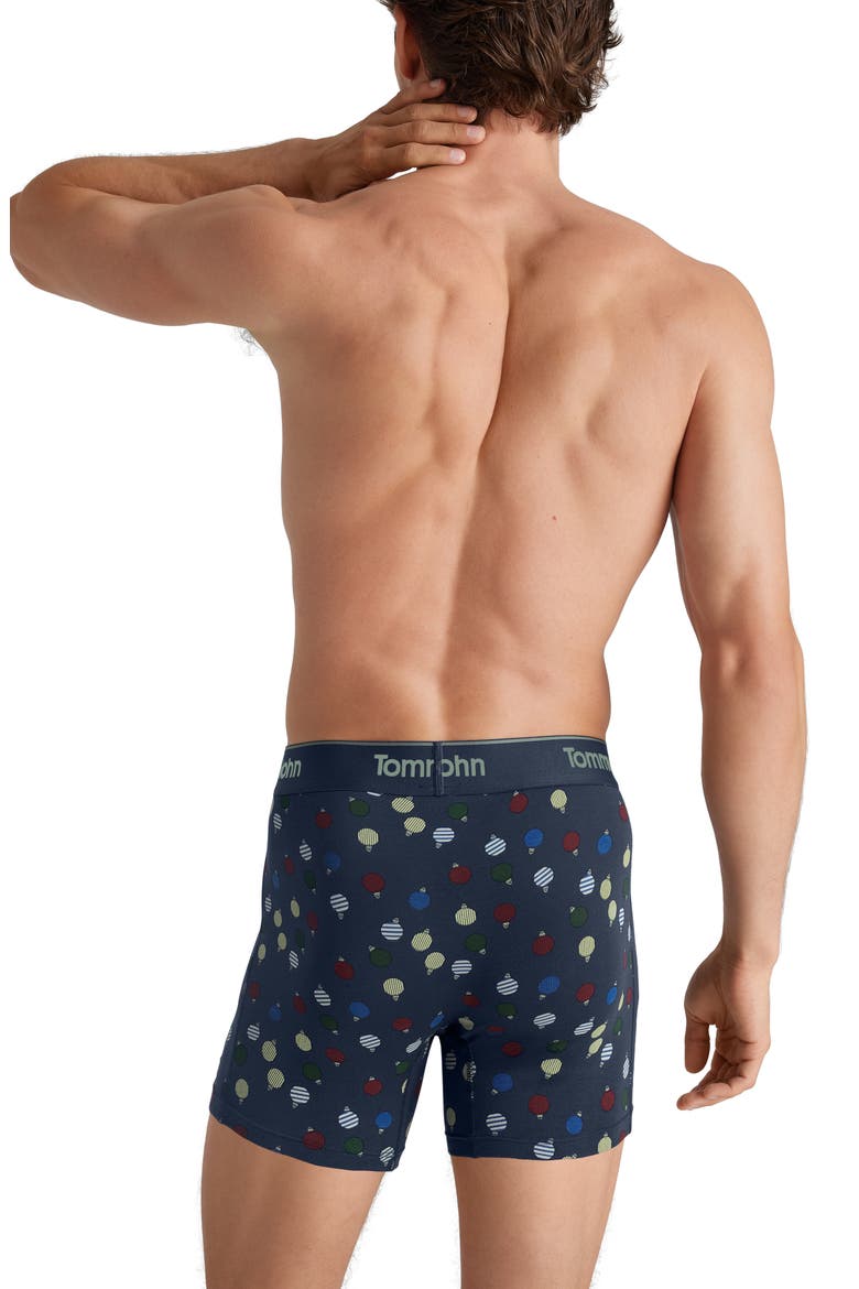 3-Pack Second Skin 6-Inch Stretch Modal Boxer Briefs, Alternate, color, BURGUNDY/ NAVY MULTI