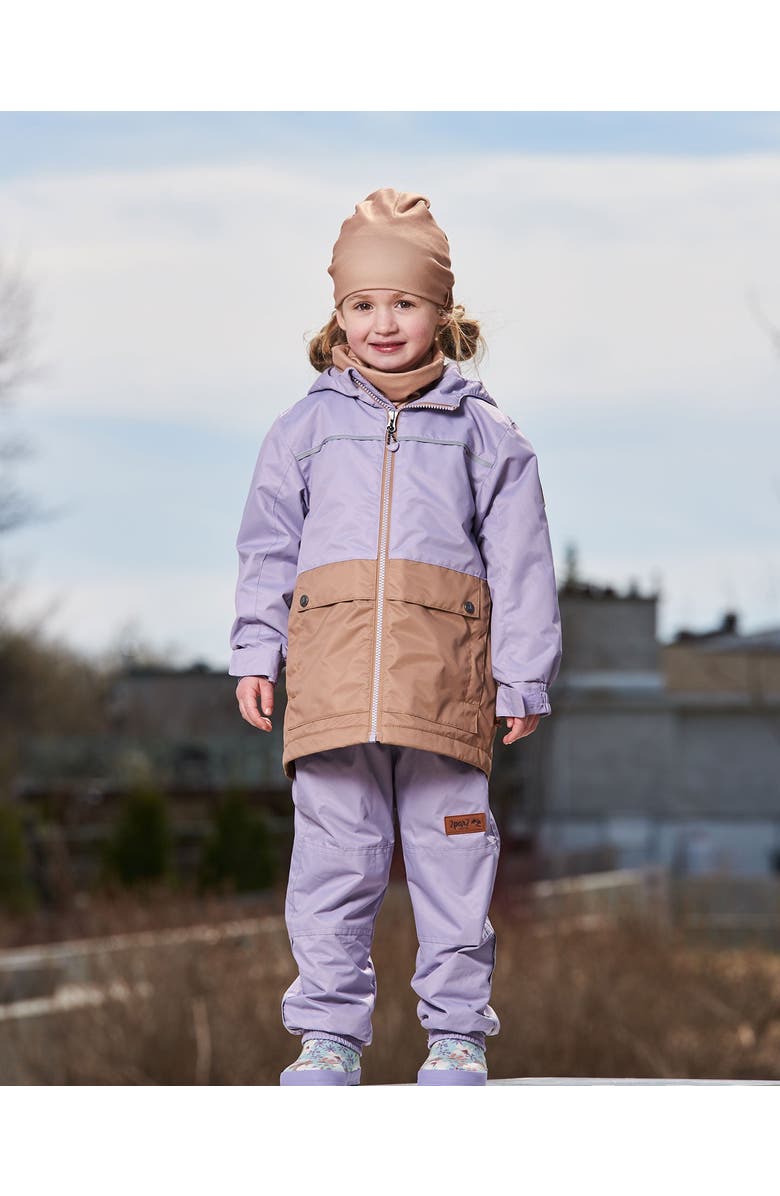 Deux par Deux Little Girl's Colorblock Mid-Season Jacket Lilac And Taupe, Alternate, color, 