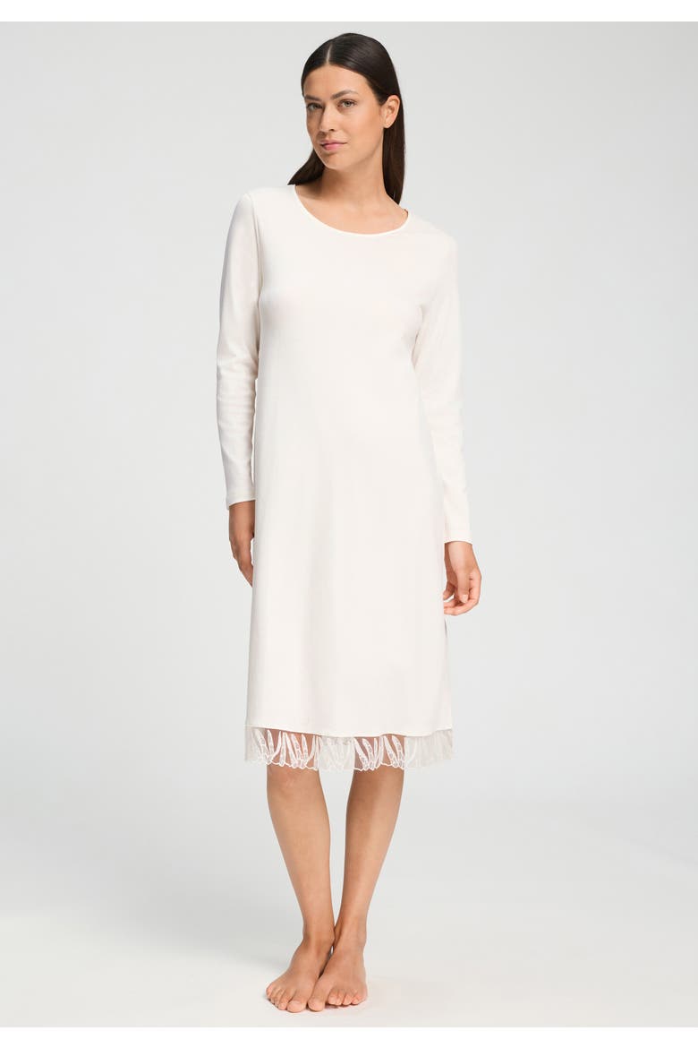 Rosaria Floral Embroidered Cotton Nightgown, Alternate, color, Off White