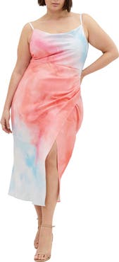 City Chic Mali Print Satin Cocktail Dress