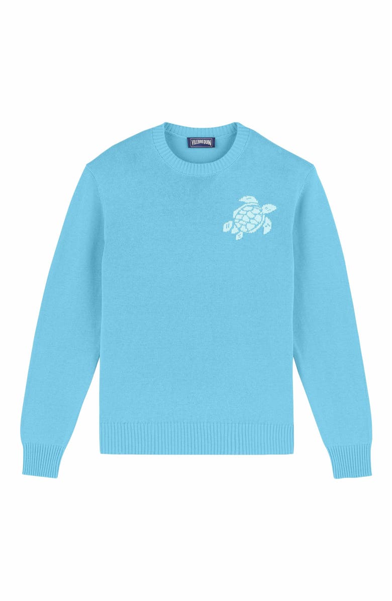 Vilebrequin Men's Wool Cashmere Turtle Sweater, Alternate, color, Bleu Tropezien