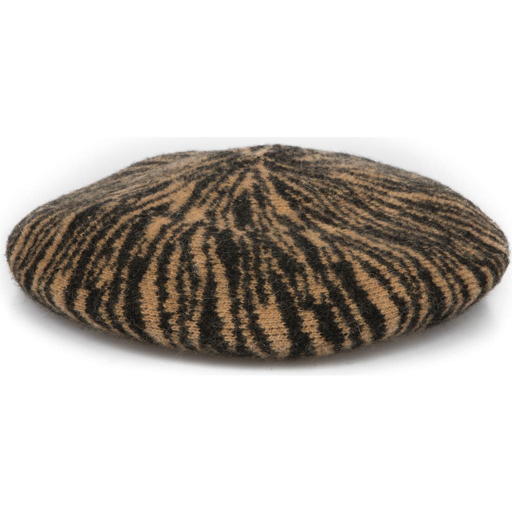 San Diego Hat Tiger Wool Blend Beret In Brown