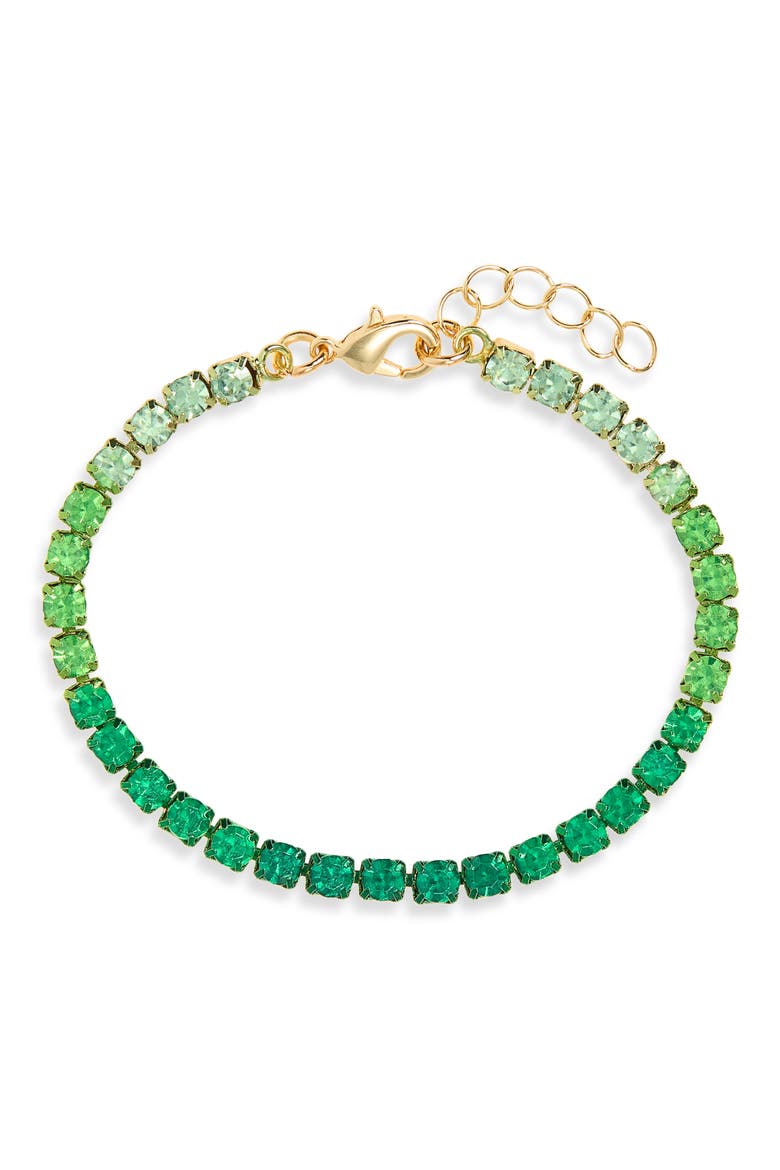 Gradient CZ Tennis Bracelet, Alternate, color, GREEN MULTI- GOLD