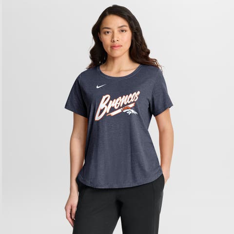Women's Nike Navy Denver Broncos Primetime Tri-Blend T-Shirt