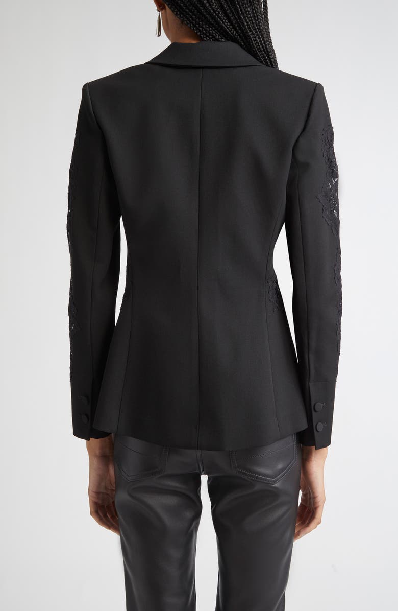 L'AGENCE Clementine Lace Detail Jacket, Alternate, color, Black