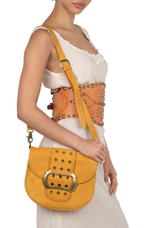 Jeffrey Campbell Side-quest Leather Crossbody Bag In Tan Bronze