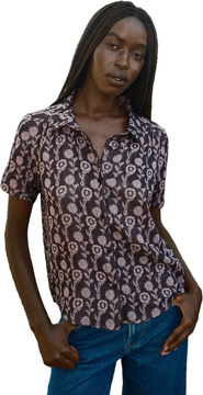 Ace & Jig Winnie Button-up Foldover Collar Blouse