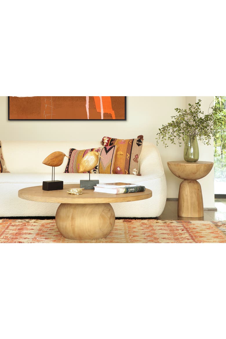 Kyoto Reclaimed Pine Wood Round Side Table, Alternate, color, Natural