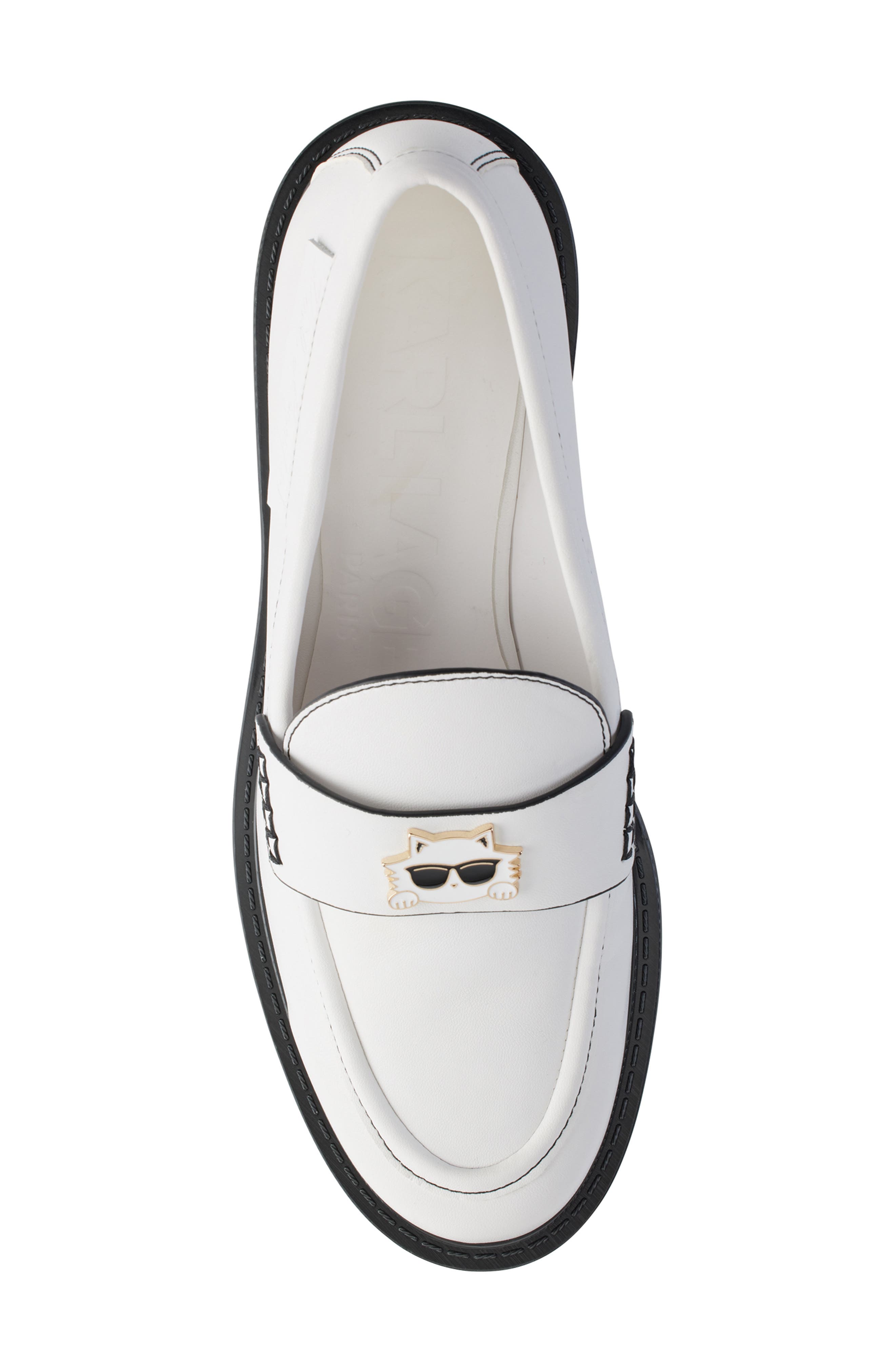 KARL LAGERFELD PARIS Riya Cat Loafer, Alternate, color, Bright White
