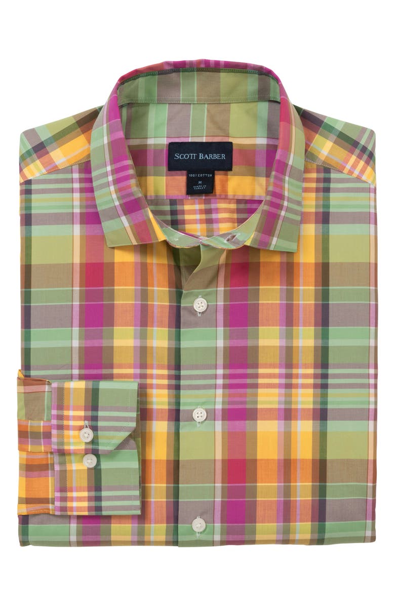 Scott Barber Weekend Plaid Cotton Button-Up Shirt, Alternate, color, 