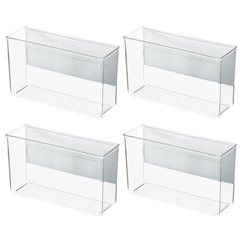 Magnetic Organizer Bins for Laundry Room - Set of 4 - Clear