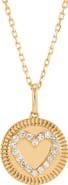 Frankie & Zoe 14K Yellow Gold Diamond Heart Medallion Pendant Necklace
