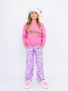 Preppy Goose Plush Holiday Bows loungewear pant