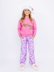 Preppy Goose Plush Holiday Bows loungewear pant