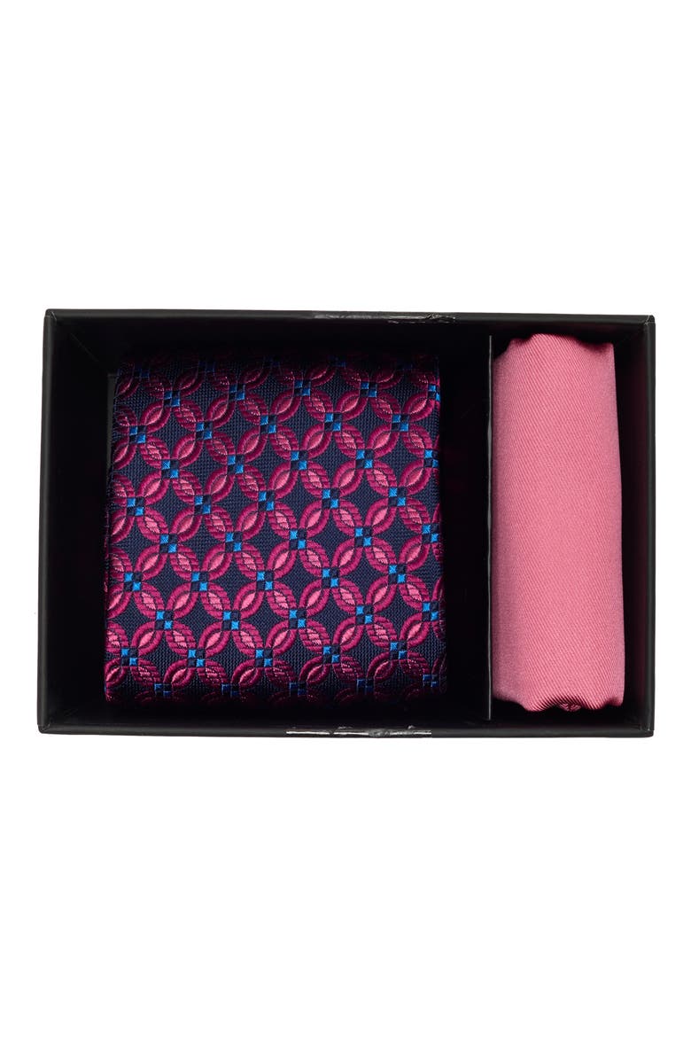 Silk Blend Tie & Pocket Square Box Set, Alternate, color, ROSE