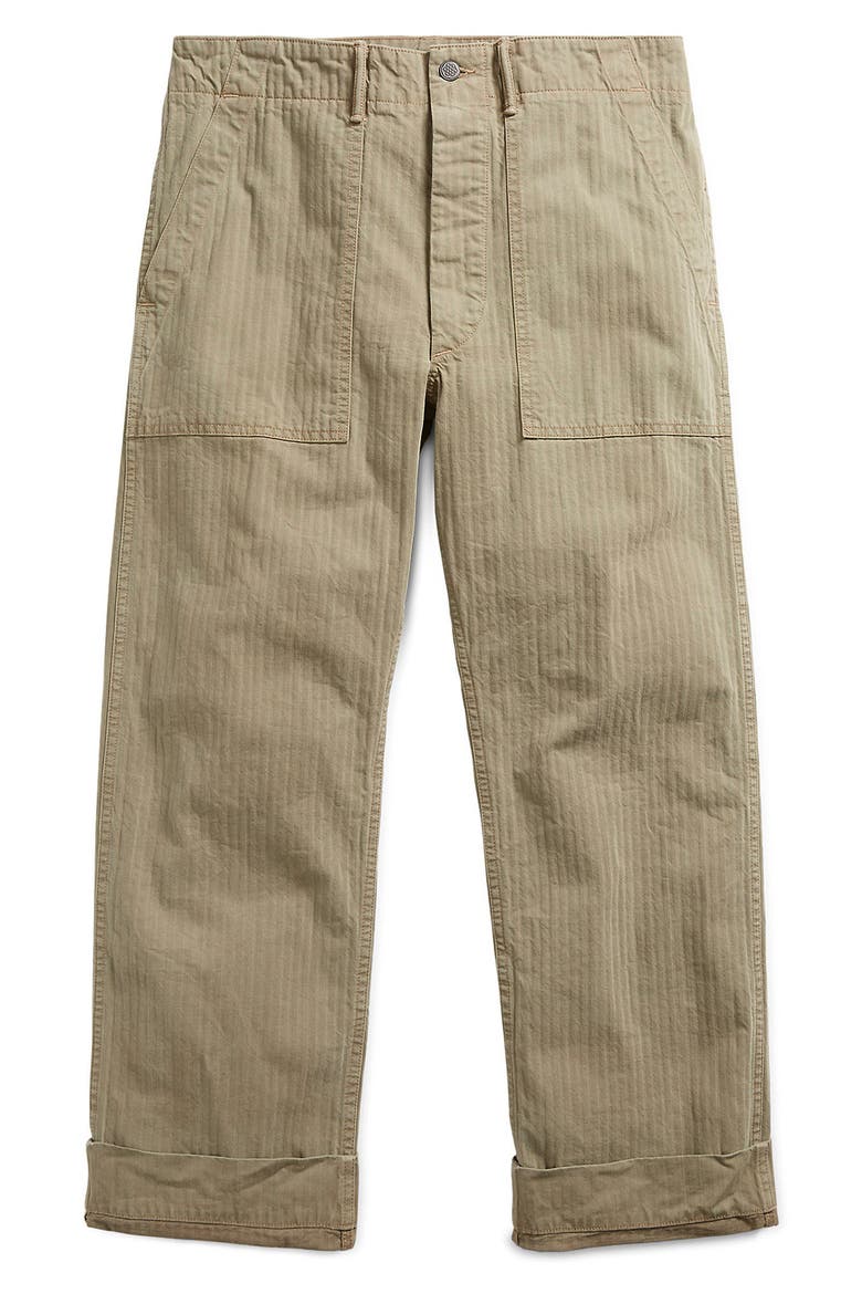 RRL Cotton Herringbone Utility Pants, Main, color, BREWSTER GREEN
