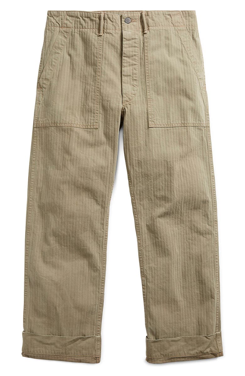 Double RL RRL Cotton Herringbone Utility Pants, Main, color, 