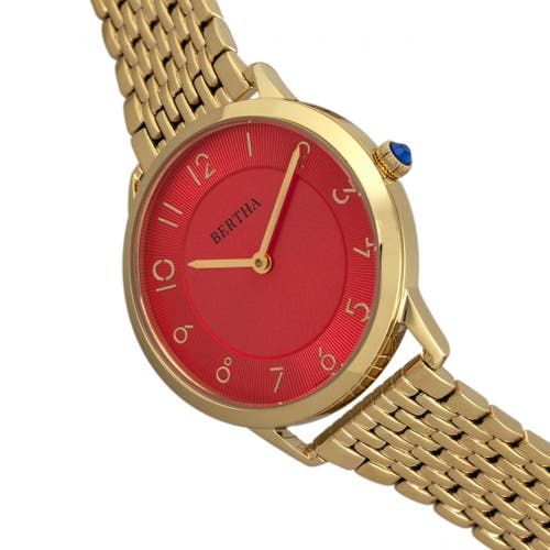 Bertha Quartz Abby Collection Gold And Red Stainless Steel Watch 33mm In Gold/red