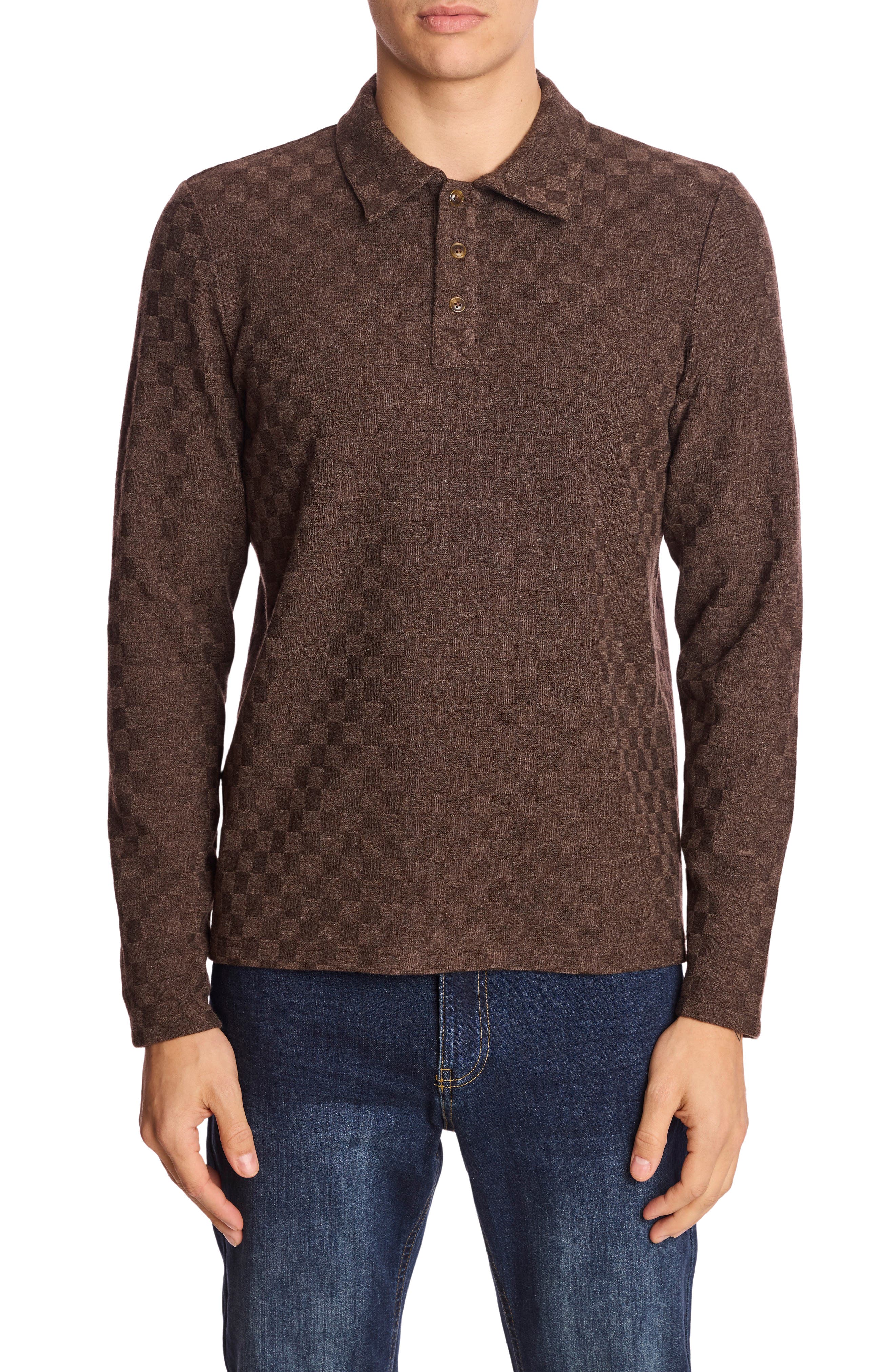 PAISLEY & GRAY Check Long Sleeve Polo