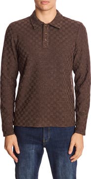 PAISLEY & GRAY Check Long Sleeve Polo