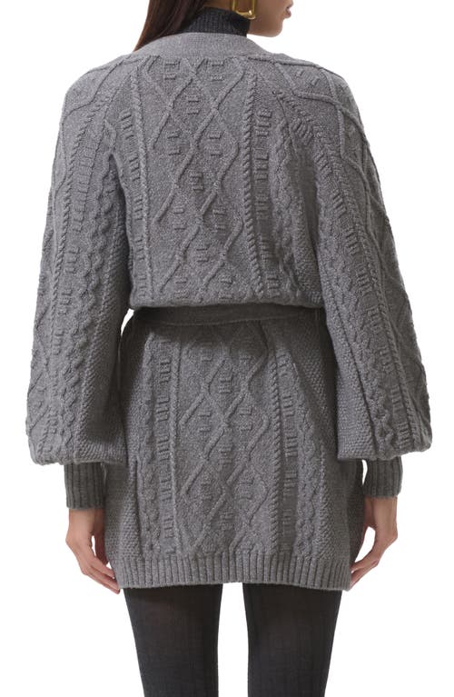 Afrm Bartow Longline Open Front Cardigan In Gray