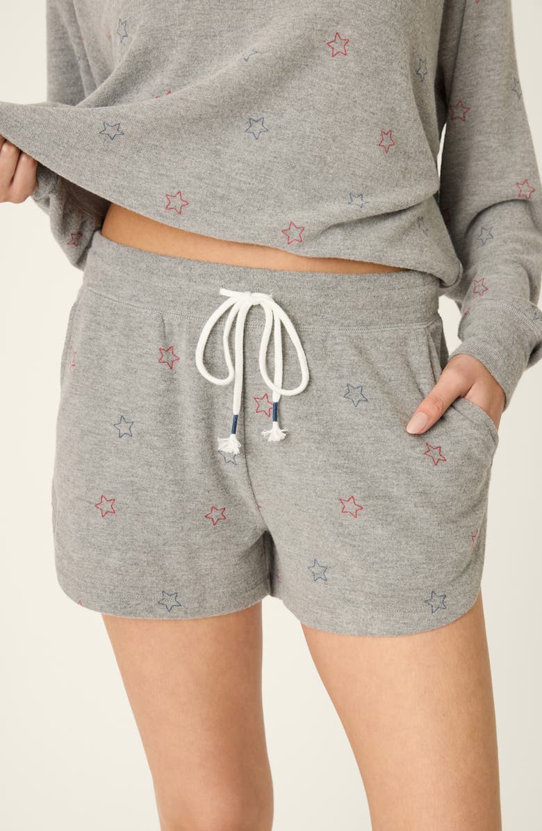 PJ Salvage Red, White & Woof Star Print Pajama Shorts, Alternate, color, 