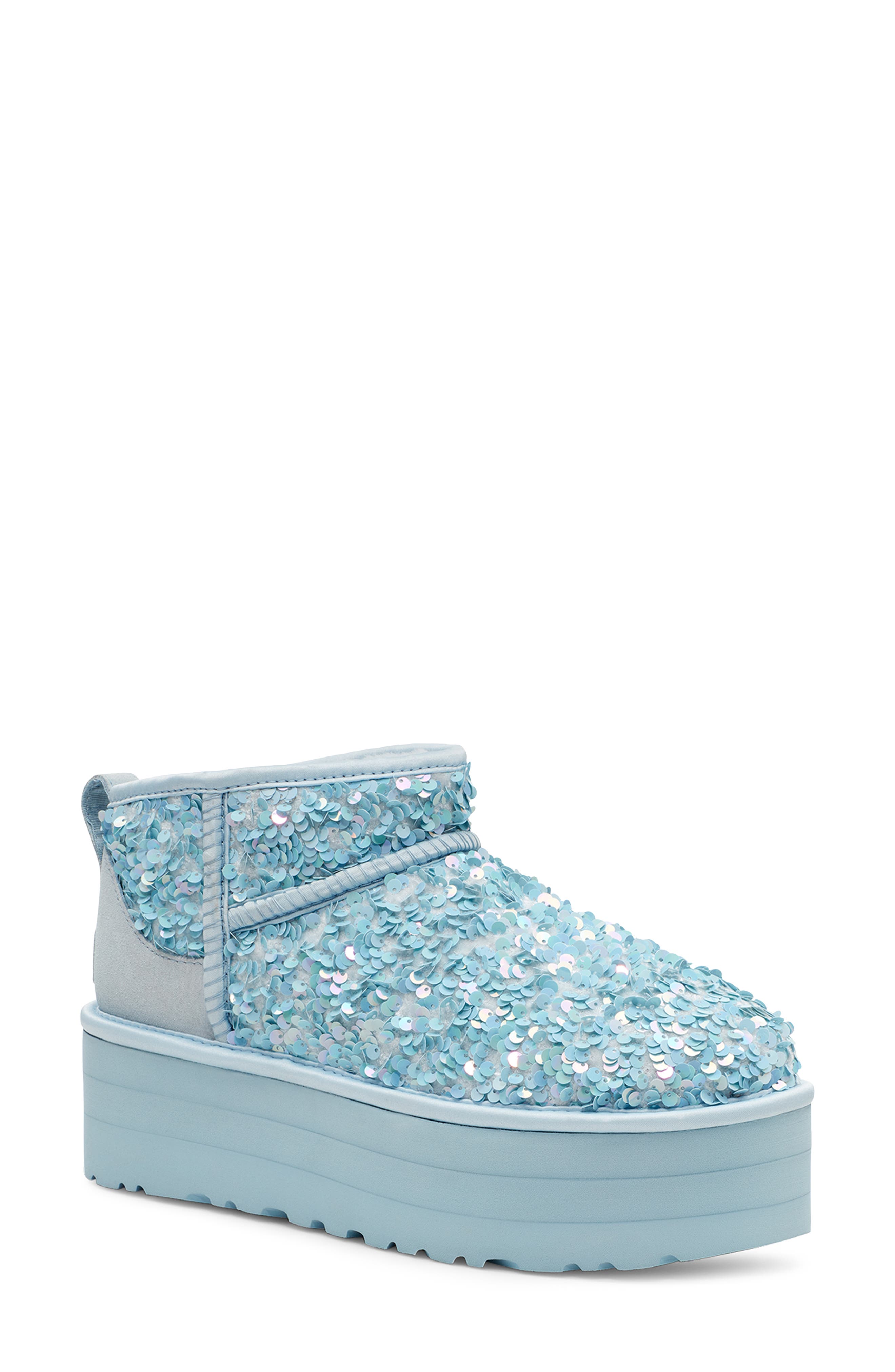 Ultra Mini Chunky Sequin Boot, Main, color, SEA BREEZE