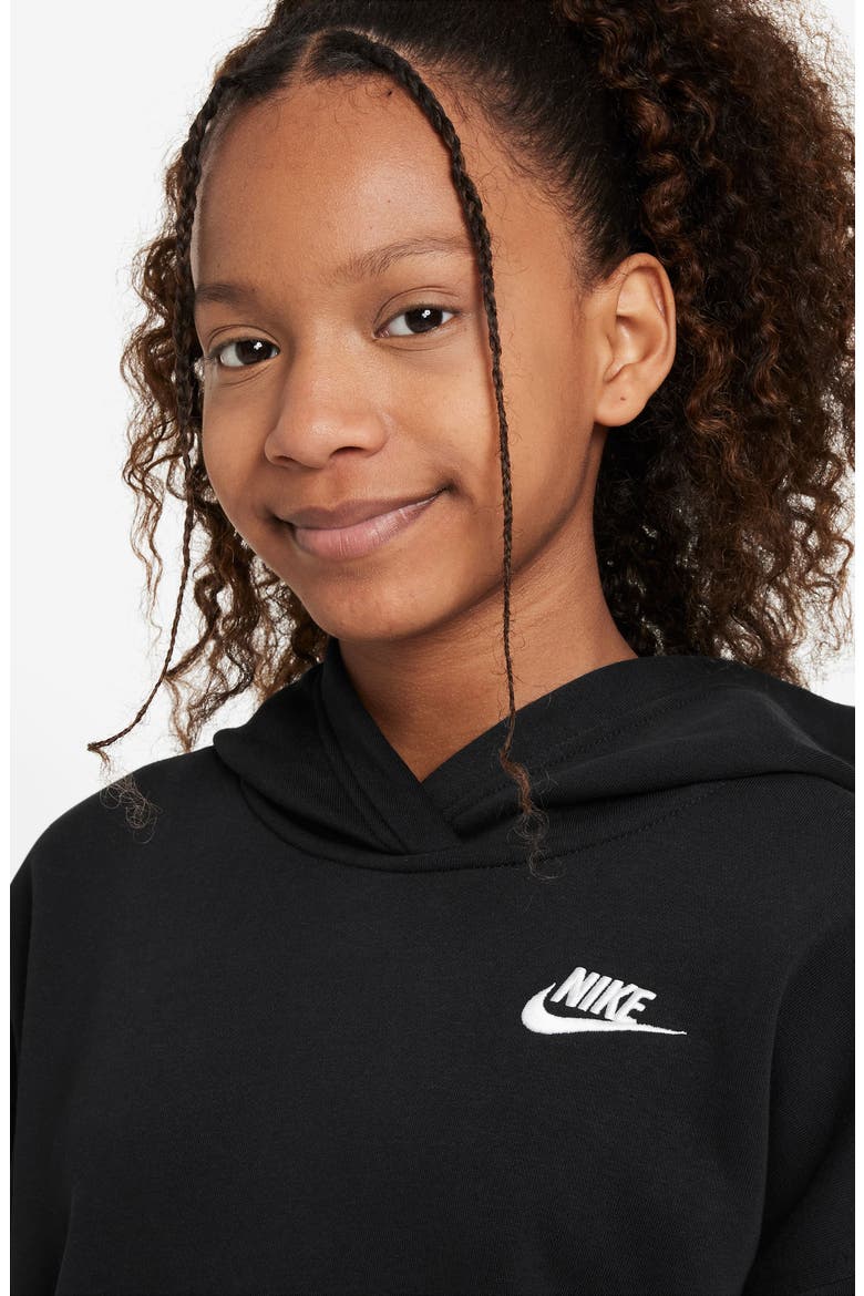 Kids' Sportswear Fleece Hoodie, Alternate, color, BLACK/ WHITE