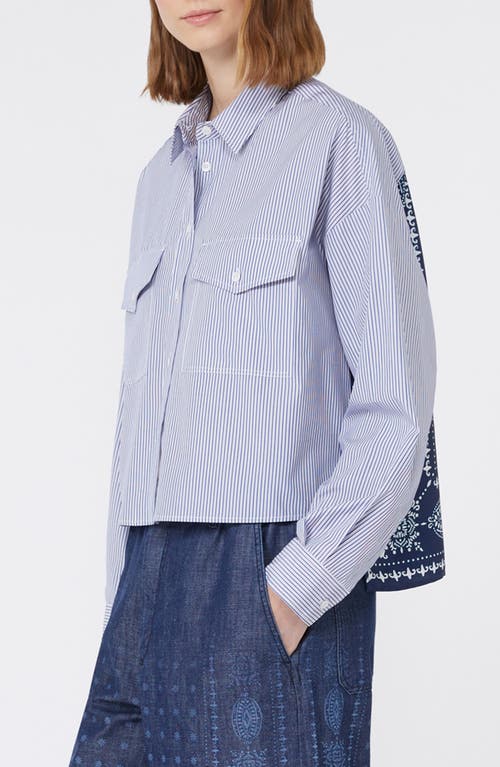 Weekend Max Mara Doria Stripe Colorblock Button-up Shirt In Blue