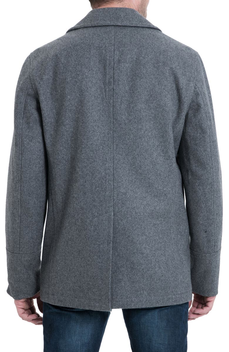 Michael Kors Wool Blend Double Breasted Peacoat, Alternate, color,